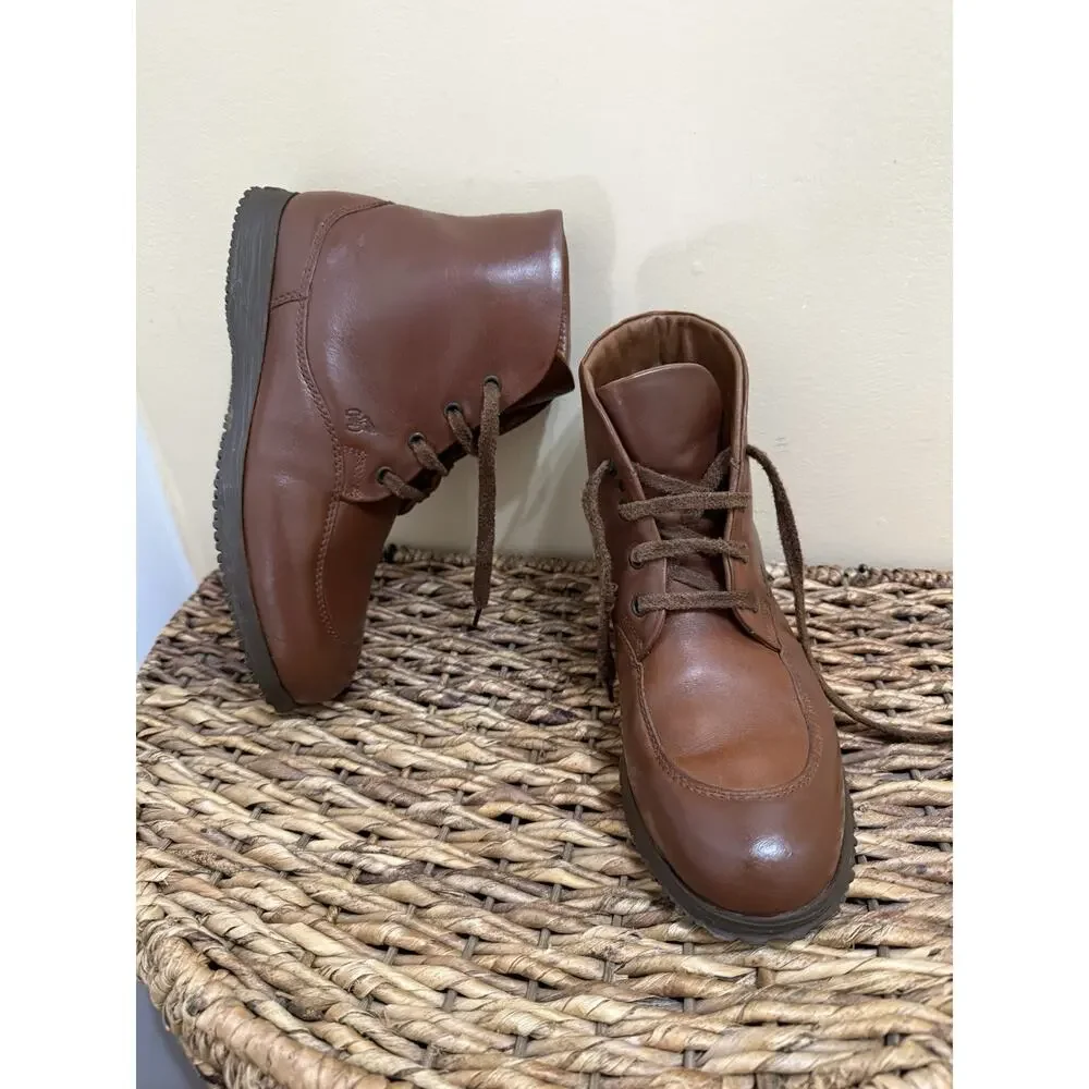 Hogan brow leather boots 37.5 handmade outwear Italian boots 5.5/ 6.5